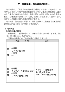 Ⅴ 向精神薬・筋弛緩薬の取扱い