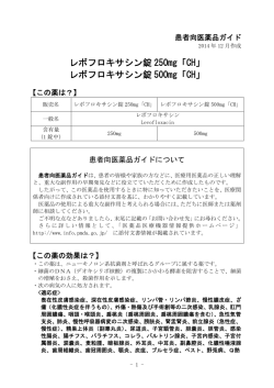 レボフロキサシン錠 250mg「CH」 - 医薬品医療機器情報提供ホームページ