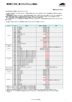 販売終了予定一覧（アライドテレシス製品）