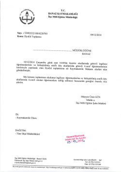 DynED İngilizce Dil Eğitim Sistemi Toplantısı ve Oluru 09.12.2014