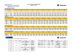 Japan / Europe Sailing Schedule - Hapag-Lloyd