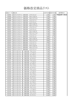 価格改定一覧