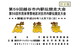 (日)開催 駅伝競走大会結果（PDF：354KB） - 越谷市