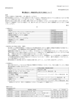 販売停止並びに回収のご案内 - 欧和通商株式会社