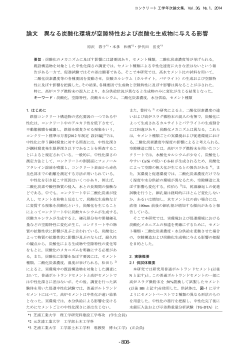 論文 異なる炭酸化環境が空隙特性および炭酸化生成物に与える影響