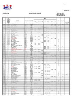 Shanghai -FEB Sailing Schedule/ NOV2014 TEL:(21)6279-0011
