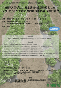 東北農業研究センター主催の「転炉スラグによる土壌pH矯正を核とした