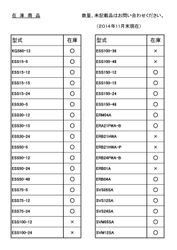 型式 在庫 型式 在庫 × × × × ×