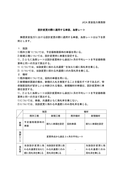 設計変更の際に適用する単価・為替レート（PDF/120KB） - JICA