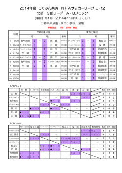 北部 3部リーグ A・Bブロック 2014年度 こくみん共済 NFAサッカーリーグ
