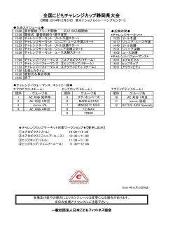 全国こどもチャレンジカップ静岡県大会スケジュール（PDF /116.1 KB