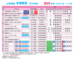 冬期講習 北九州地区 - 英進館