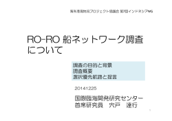 講演資料4．RORO船ネットワーク調査について