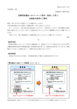 医療用医薬品へのバーコード表示（GS1）に伴う 包装 ... - 祐徳薬品工業