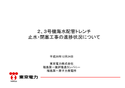 2、3号機海水配管トレンチ 止水・閉塞工事の進捗状況について - 東京電力