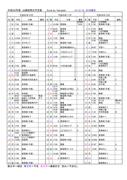 平成26年度 山崎純男の予定表 Excel by Yamasaki 14/12/14 22:00 ...