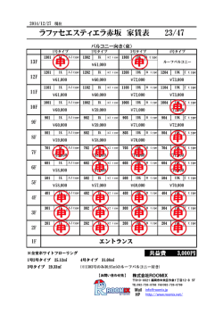 ラファセエスティエラ赤坂 家賃表 23/47 - ROOMIX