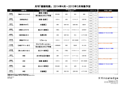 月刊「建築知識」 2014年4月～2015年3月特集予定