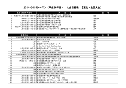 2014-2015シーズン（平成26年度） 大会日程表 【東北・全国大会】