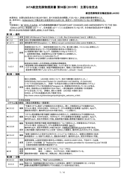 IATA航空危険物規則書 第56版（2015年） 主要な改定点