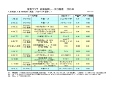 富貴クラブ 衣浦合同レース日程表 2015年