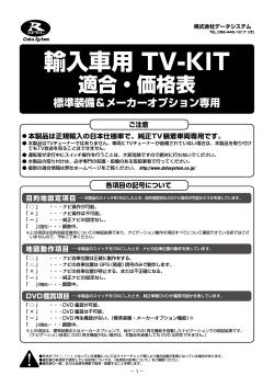 輸入車用 TV－KIT 適合表 - データシステム