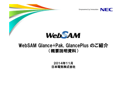 WebSAM Glance+Pak, GlancePlus のご紹介 - 日本電気 - NEC
