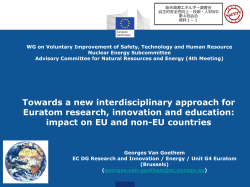 Towards a new interdisciplinary approach for Euratom - 経済産業省