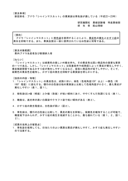 ［普及事項］ 新技術名：ブドウ「シャインマスカット」の果実袋は青色袋が