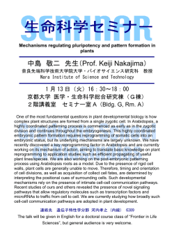中島 敬二 先生（Prof. Keiji Nakajima） - Graduate School of