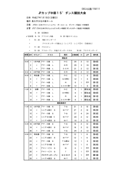 JPカップ中部15'ダンス競技大会タイムテーブルアップ - JPBDA中部総局