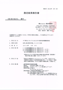 測定結果報告書