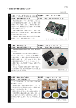 ～受賞工場の概要を御紹介します～ 2 3