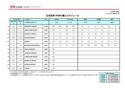 北米西岸（PNW）輸入スケジュール