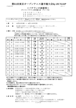第51回東京オープンテニス選手権大会by DUNLOP - 東京都テニス協会