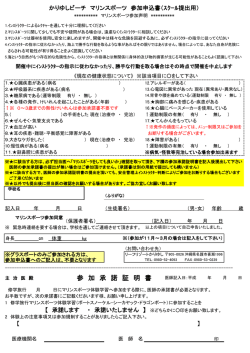 マリンスポーツ参加申込書 - かりゆしビーチ