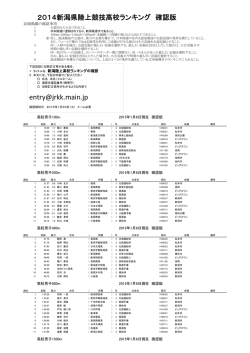 ランキング確認版（高校） - 新潟陸上競技協会