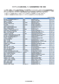 中国・四国 - クロザリル適正使用委員会