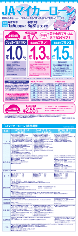 JAマイカーローンのご案内(PDF)