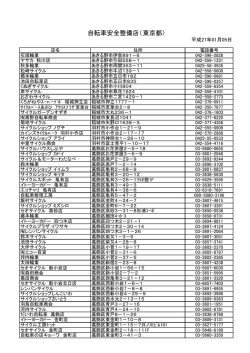 自転車安全整備店（東京都）