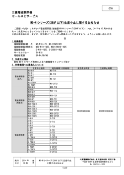 三菱電磁開閉器 セールスとサービス MS-N シリーズ(28AF