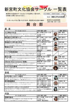 新宮町文化協会サークル 一覧表