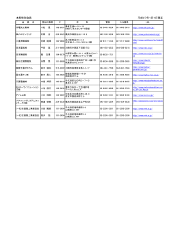 本部特別会員 平成27年1月1日現在