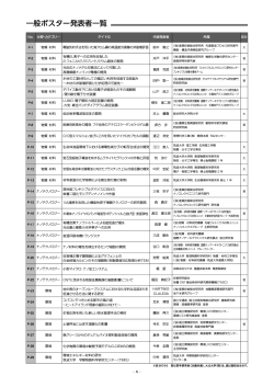 一般ポスター発表者一覧 - つくばサイエンス・アカデミー