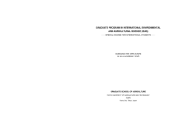 GRADUATE PROGRAM IN INTERNATIONAL