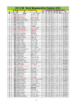 2014(M) World Megamarathon Ranking 300+