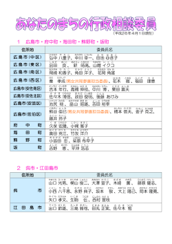 広島県内の市町ごとの行政相談委員リストはこちらをクリックしてください