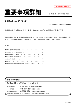 SoftBank Air重要事項詳細