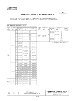 三菱電磁開閉器 セールスとサービス 070 短絡電流定格