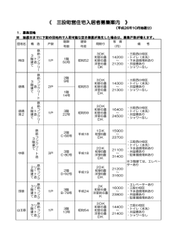 三股町営住宅入居者募集案内 三股町営住宅入居者募集案内 三股町営